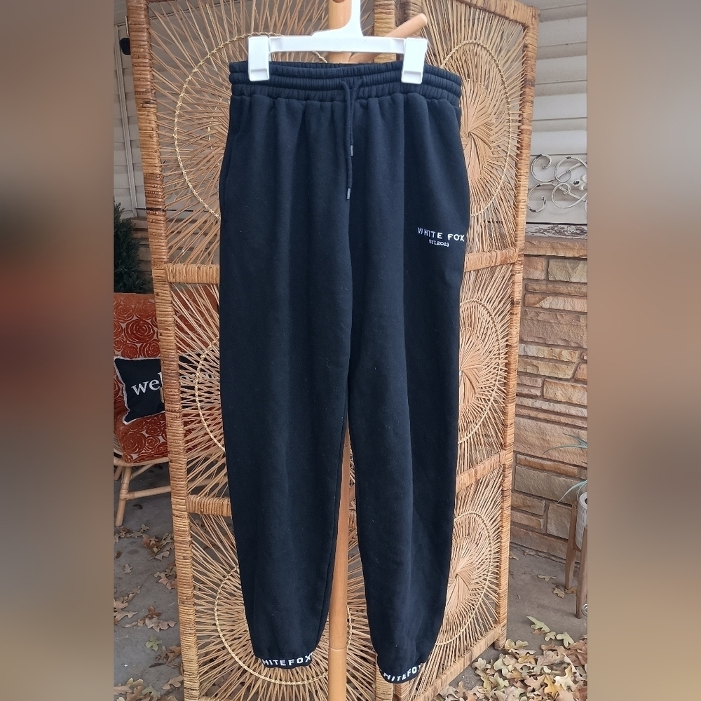 White Fox Black Womens Sweat Pants_XS